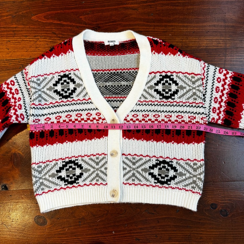BB‎ Dakota- Winter Fair isle Oversized Cardigan. Size Medium - Picture 5 of 9